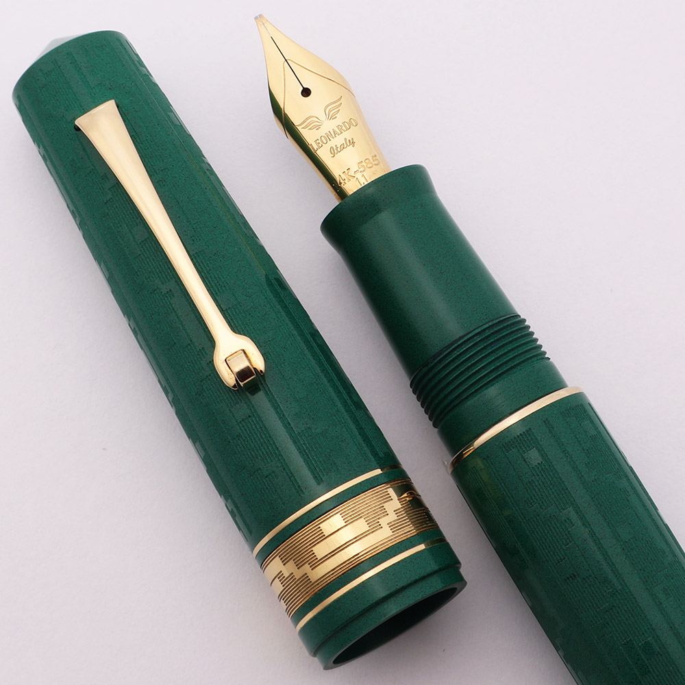 Leonardo Momento Zero Grande LE Art Deco Fountain Pen Green Ebonite